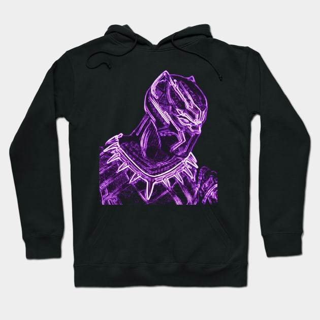 Black Panther NEON Hoodie by enchantingants